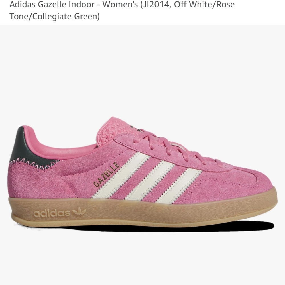Adidas Pink and White Gazelle Sneakers